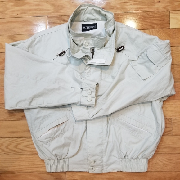 Holt Renfrew Bomber Light Khaki Jacket Medium - Picture 4 of 14
